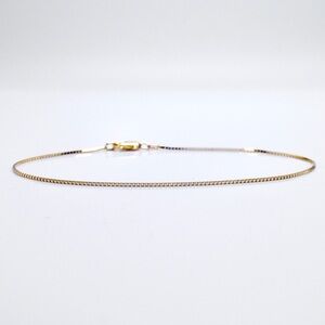 10K Yellow Gold 7" Box Link Bracelet Lobster Clasp .79g - New